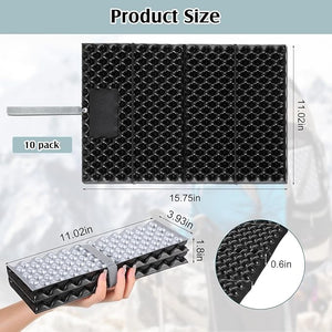 Foldable Stadium Seat Cushion, Outdoor Foam Pad (Black, Set of 10)