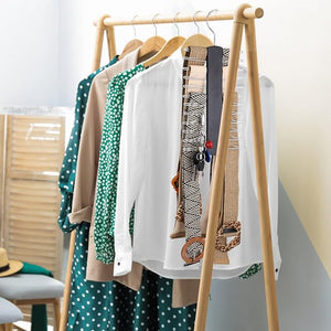 Wooden Tie Rack, Tie/Belt/Scarf Hanger with 24 Hooks 360 Degree Swivel (Set of 2)