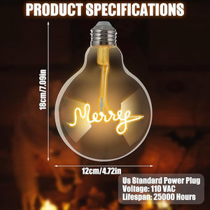Merry Letter Decorative Lamp Bulb (Set of 2)