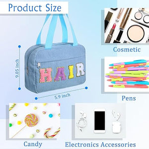 4 Pcs Corduroy Makeup Bag