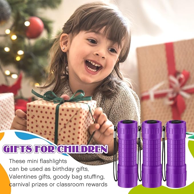 12 Pcs Compact LED Handheld Flashlight (Purple)