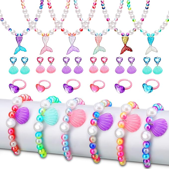 Mermaid Jewelry Set (Assorted Color, Set of 6)