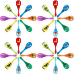 Wooden Fiesta Maracas (Assorted Colorful Design, Set of 32)