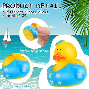 2.2" Rubber Ducks (Assorted Style, Set of 24)