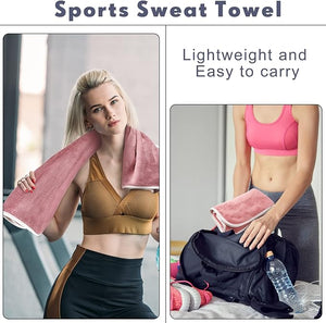 30" x 14" Microfiber Hand Towel (Grey/Blue/Pink, Set of 15)