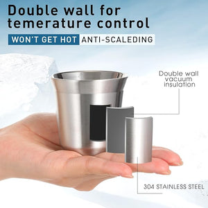75mL (2.5 oz) Stainless Steel Espresso Cup Set