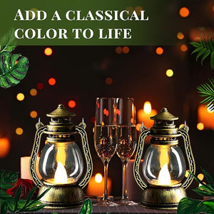 Rustic LED Hanging Lantern (Bronze, Set of 20)