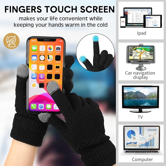 Women's Touch Screen Knit Gloves (Pairs of 24)