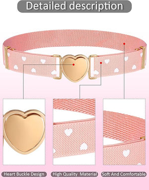 Adjustable Elastic Belts for Girls (Assorted Color, Set of 3)