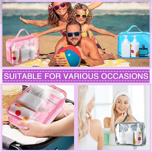 12 Pcs Clear Travel Toiletry Bag, Makeup Organizer with Handle