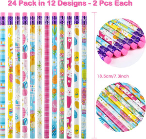 Easter Theme Pencil with Eraser (Set of 24)