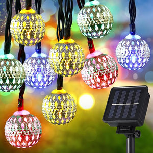 36 Ft 60 LED Solar Crystal Globe String Light