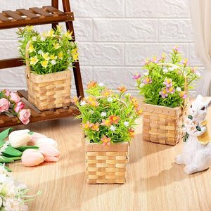 3 Pcs Babys Breath Artificial Flowers with Basket