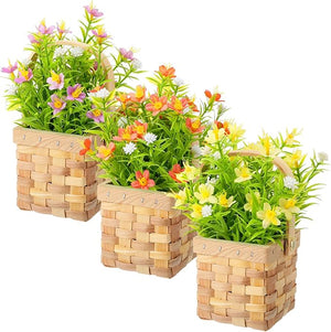 3 Pcs Babys Breath Artificial Flowers with Basket