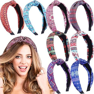 Boho Knot Headband (Assorted Color & Design, Set of 8)