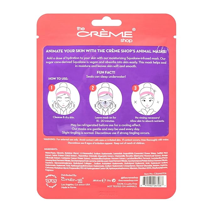 The Crème Shop Animated Face Sheet Mask - Set of 3 (Seal: Vegan Squalane)