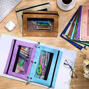 3-Ring Binder Pencil Pouch (Assorted Color, Set of 24)