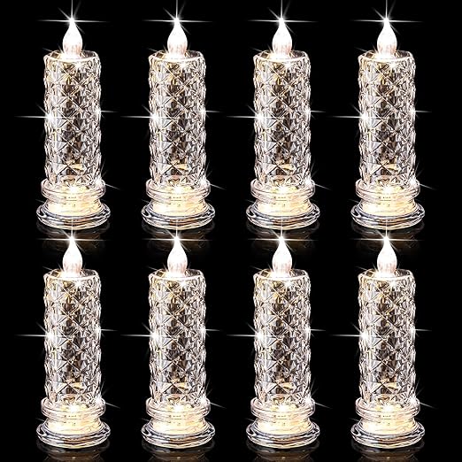 7" x 2.5" LED Pillar Candles (Set of 8)