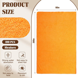 30" x 18'' Bleach Resistant Microfiber Hand Towel (Assorted Color, Set of 100)