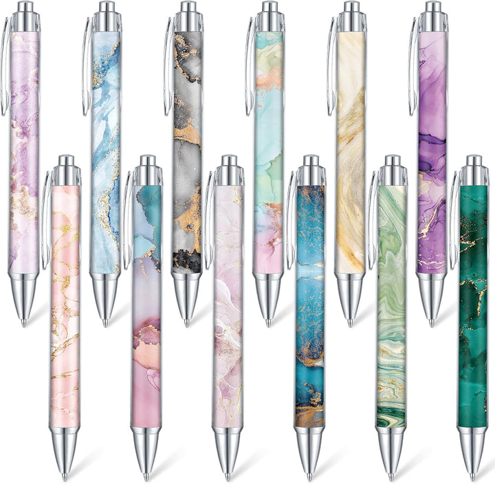 0.5 mm Marble Pattern Ballpoint Pen (Set of 12)