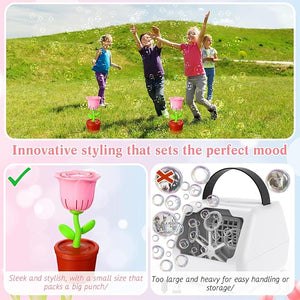 Rose Bubble Machine with LED Light (Set of 2)