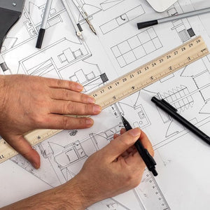 12 Inch/30 cm Wooden Ruler (Set of 50)