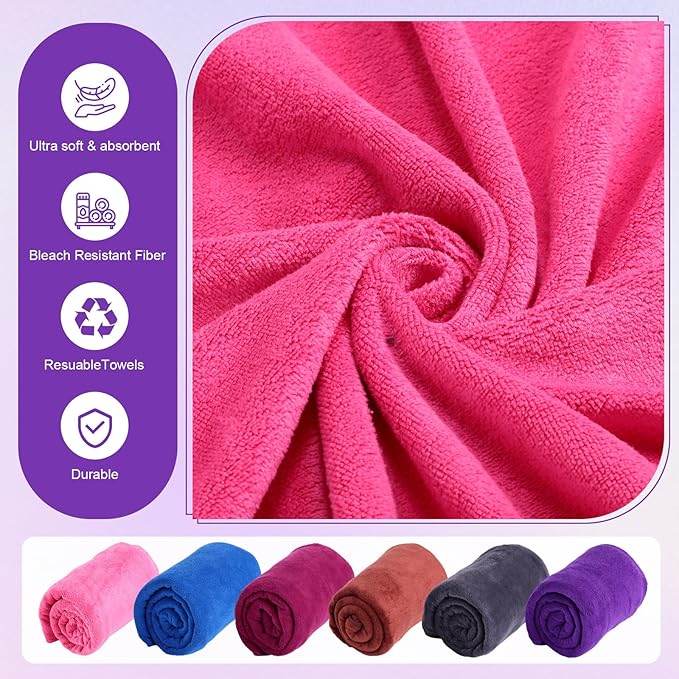 55" x 28" Microfiber Bath Towel (Assorted Color, Set of 18)