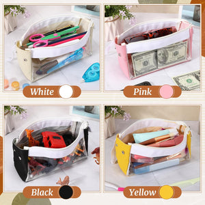 Clear Aesthetic Pencil Pouch (Assorted Color, Set of 12)