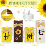 4 Pcs Sunflower "HOME" LED Wood Candle Holder & Tea Light