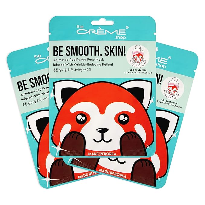 The Crème Shop Animated Face Sheet Mask - Set of 3 (Red Panda: Retinol)