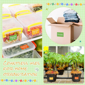 2"x3" Colored Label Sticker (5 Bright Color, Adhesive, Tearable 5 Rolls, Total 500 Pcs)