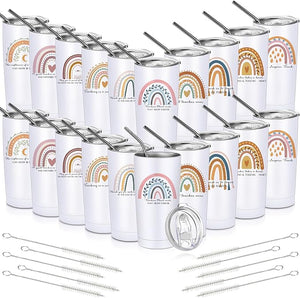 20 oz Rainbow Tumbler with stainless steel lid and straw (Set of 20)