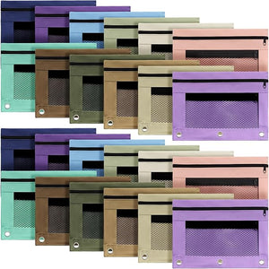 3-Ring Binder Pencil Pouch (Assorted Color, Set of 24)