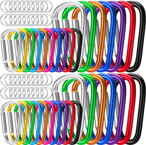 Aluminum D-Ring Clip & Keyring Set (Assorted Size/Color, Set of 140)