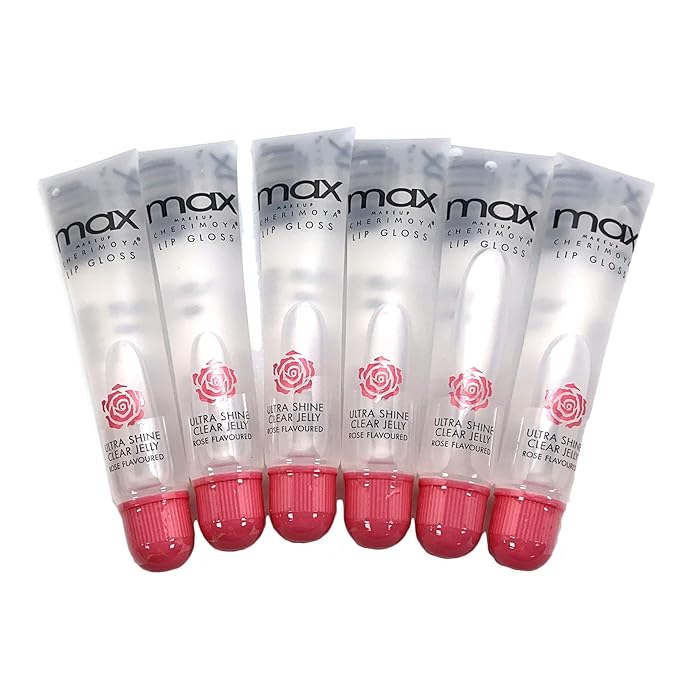 MAX Makeup Cherimoya® Lip Gloss -Set of 6 (Rose Oil)