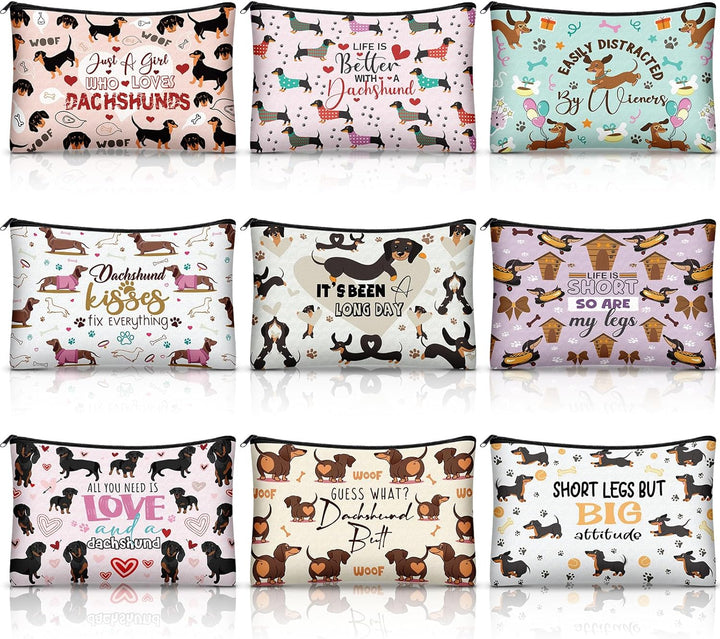 Dog Lover Canvas Makeup Bag (Assorted Design, Set of 9)