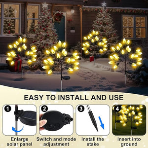 Solar Pine Cone Pathway Light (Set of 4)