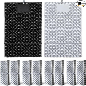 Foldable Stadium Seat Cushion, Outdoor Foam Pad (Black, Set of 10)