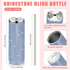 20oz Rhinestone Tumbler with stainless steel lid and straw (12 set)
