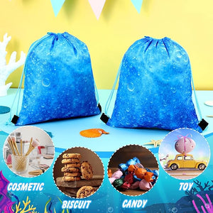 Drawstring Backpack Bag (24 Pcs, Sea Blue Theme)