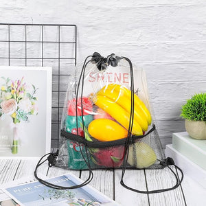Clear Drawstring Backpack Bag (20 Pcs)