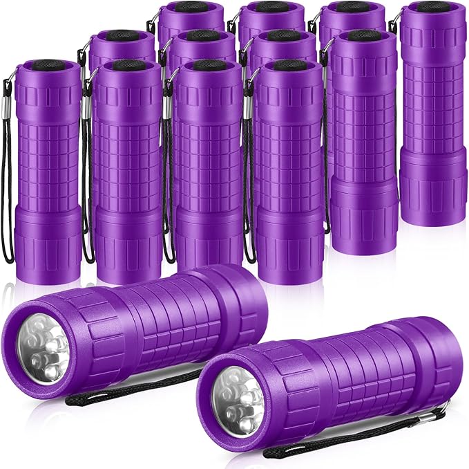 12 Pcs Compact LED Handheld Flashlight (Purple)
