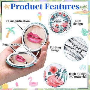 9 Pcs Tropical Compact Mirror (Double-Sided with 1X & 2X Magnification)