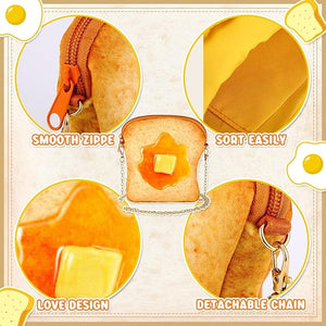 Cute Plush Butter Toast Crossbody Handbag