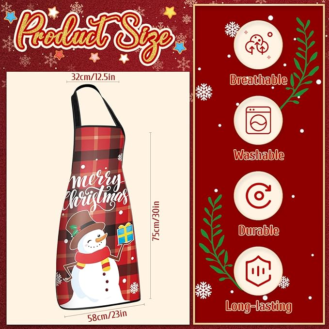 Polyester Christmas Apron (Assorted Design, Set of 6)