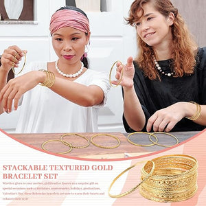 Gold Boho Bangle Bracelet (Set of 50)