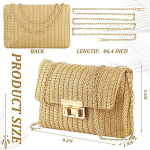 2-Pcs Straw Clutch & Sunglasses Set