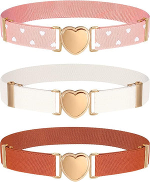 Adjustable Elastic Belts for Girls (Assorted Color, Set of 3)