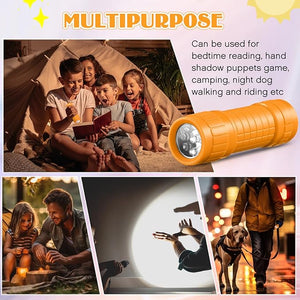 12 Pcs Compact LED Handheld Flashlight (Orange)