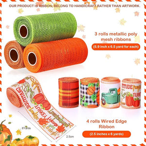 43-Yard Fall Holiday Ribbon Set (Set of 7 Roll)